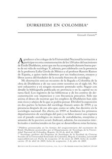 Durkheim en Colombia (Durkheim in Colombia)