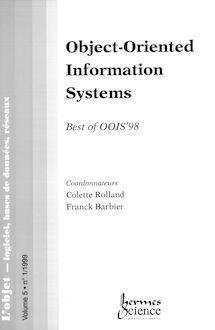 Object-oriented information systems best of OOIS 98 (L objet logiciels, bases de données, réseaux volume 5 n°1)