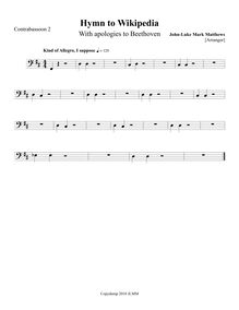 Partition contrebasson 2, Hymn to Wikipedia, D major, Matthews, John-Luke Mark