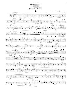 Partition violoncelle, corde quatuor No.1, Op.28, F major, Żeleński, Władysław