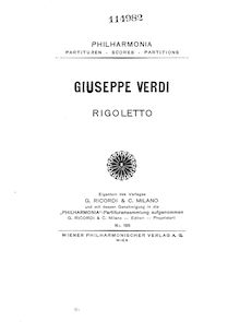 Partition Act II, Rigoletto, Melodramma in tre atti, Verdi, Giuseppe