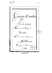 Partition Manuscript Score, George Dandin Ou le Grand Divertissement Royal de Versailles