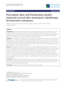 Prescription dose and fractionation predict improved survival after stereotactic radiotherapy for brainstem metastases