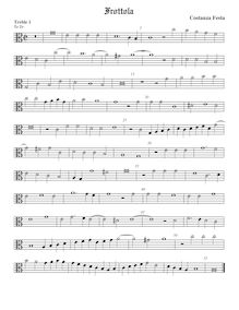 Partition Treble1 viole de gambe, (alto clef), Frottola, Festa, Costanzo