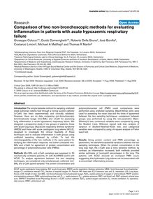 Comparison of two non-bronchoscopic methods for evaluating inflammation in patients with acute hypoxaemic respiratory failure