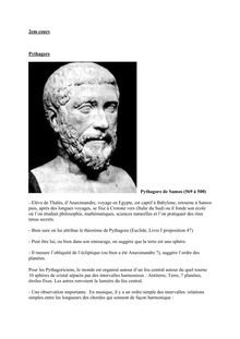 2em cours Pythagore Pythagore de Samos (569 à 500) - Elève de ...
