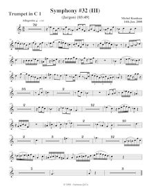 Partition trompette 1, Symphony No.32, C major, Rondeau, Michel par Michel Rondeau
