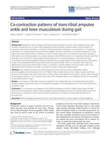 Co-contraction patterns of trans-tibial amputee ankle and knee musculature during gait