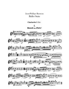 Partition clarinette 1, 2 (en B♭), Rameau Ballet , Mottl, Felix