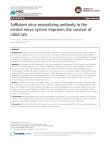 Sufficient virus-neutralizing antibody in the central nerve system improves the survival of rabid rats