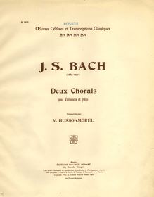 Partition couverture couleur, 2 Chorals, D minor, Hussonmorel, Valéry