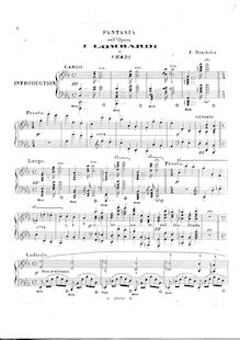 Partition complète, Fantasia sur Verdi s opéra  I Lombardi , Moscheles, Ignaz