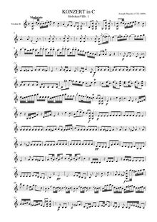 Partition violons II, violoncelle Concerto No.1 en C, Hob VIIb:1
