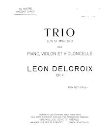 Partition Score (Piano), Piano Trio, Op.4, Delcroix, Léon