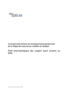 Inventaire des fichiers de renseignements personnels de la Régie de l 'assurance maladie du Québec