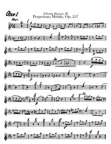 Partition hautbois 1, 2, Perpetuum Mobile, Op.257, Perpetuum mobile, Ein Musikalischer Scherz