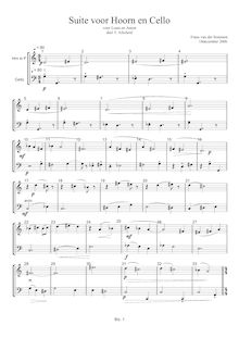 Partition , partie V: Afscheid,  pour cor & violoncelle, Van der Sommen, Frans