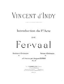 Partition , Introduction du 1er acte, Fervaal, Op.40, Action musicale en trois actes