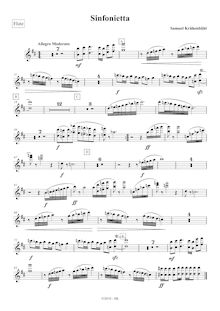 Partition flûte, Sinfonietta N. 1, Krähenbühl, Samuel