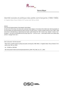 Identité sociale et politique des petits commerçants (1966-1988) - article ; n°1 ; vol.37, pg 69-80