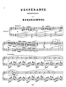 Score, L Espérance, Méditation, Bądarzewska-Baranowska, Tekla