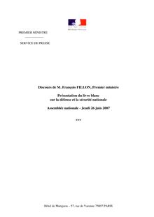 Discours de M. François FILLON, Premier ministre Présentation ...
