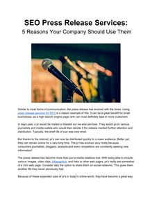 SEO Press Release Services
