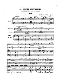 Partition complète, 3 Petits symphonies concertantes, Dancla, Charles