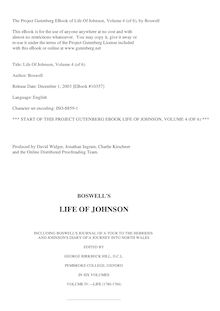 Life of Johnson, Volume 4 - 1780-1784