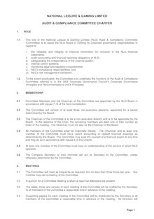 Audit and Compliance Committee Charter