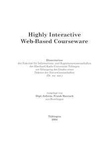 Highly interactive web-based courseware [Elektronische Ressource] / vorgelegt von Frank Hanisch