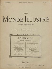 LE MONDE ILLUSTRE  N° 2184 du 03 février 1899