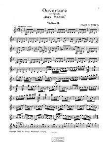 Partition violons II, Das Modell, Suppé, Franz von