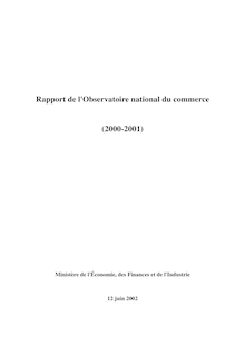 Rapport de l Observatoire national du commerce : 2000-2001