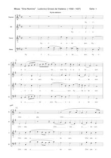 Partition complète (transposed to G), Missa sine nomine