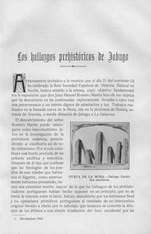 Los hallazgos prehistóricos de Jabugo