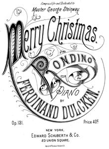 Partition complète, Merry Christmas Rondino, Dulcken, Ferdinand Quentin