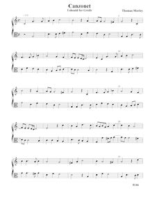 Partition I Should pour Greife – partition complète, pour First Booke of chansonnettes to Two Voyces