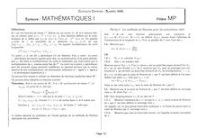 Mathématiques 1 2000 Classe Prepa MP Concours Centrale-Supélec