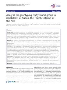 Analysis for genotyping Duffy blood group in inhabitants of Sudan, the Fourth Cataract of the Nile