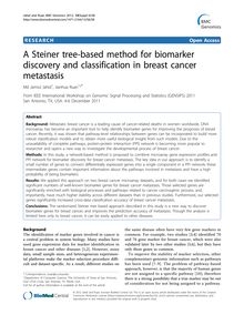 A Steiner tree-based method for biomarker discovery and classification in breast cancer metastasis