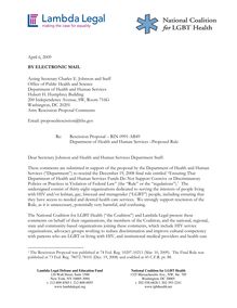HHS Refusal Rule Comment Ltr re LGBT HIV Impacts -  2009.04.06 FINAL