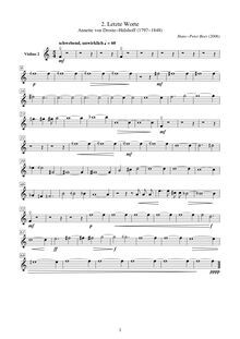 Partition violon 2, chansons to lyrics by Annette von Droste-Hülshoff par Hans-Peter Beer