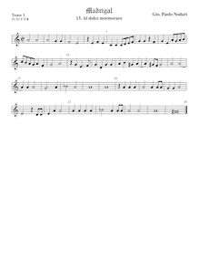 Partition ténor viole de gambe 1, aigu clef, Madrigali a 5 voci par Giovanni Paolo Nodari