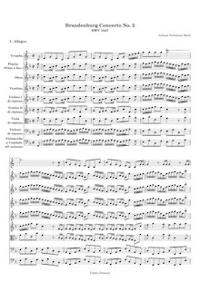 Partition complète, Brandenburg Concerto No.2, F major, Bach, Johann Sebastian par Johann Sebastian Bach