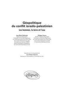 Géopolitique du conflit israélo-palestinien