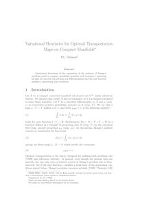 Variational Heuristics for Optimal Transportation Maps on Compact Manifolds