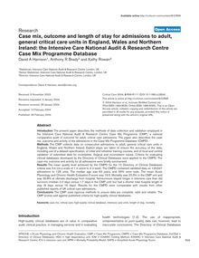Case mix, outcome and length of stay for admissions to adult, general critical care units in England, Wales and Northern Ireland: the Intensive Care National Audit & Research Centre Case Mix Programme Database