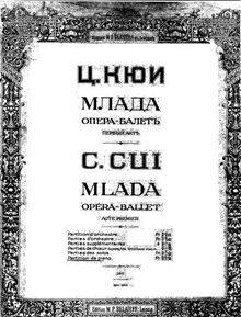 Partition Title page et preliminaries, Mlada, Млада, Various