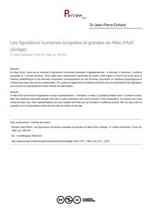 Les figurations humaines sculptées et gravées du Mas d Azil (Ariège) - article ; n°1 ; vol.34, pg 289-301